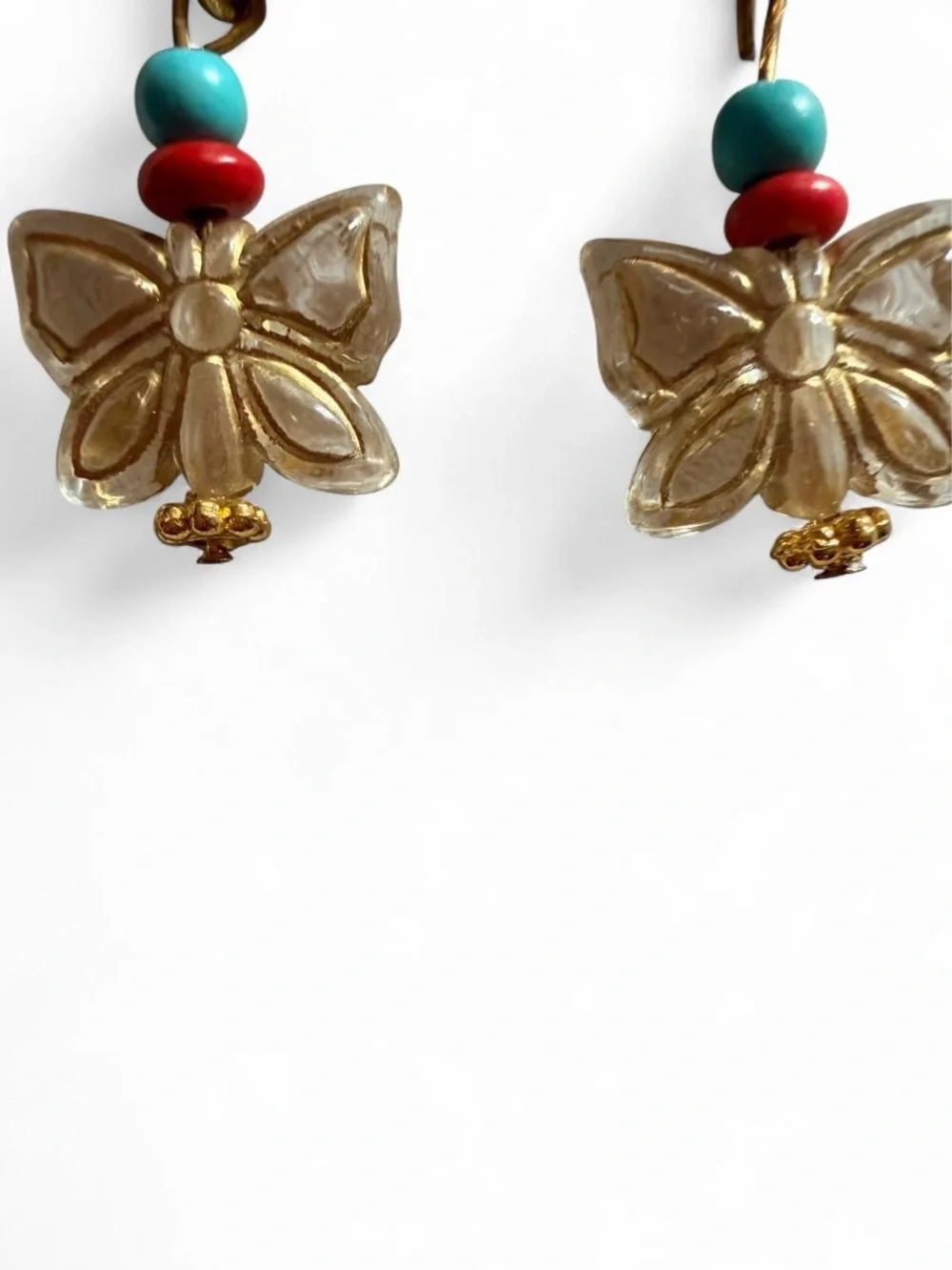 Handmade Boho Floral Ring & Butterfly Drop Earrings